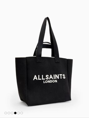 AllSaints Izzy Large Logo Knitted Tote Bag
